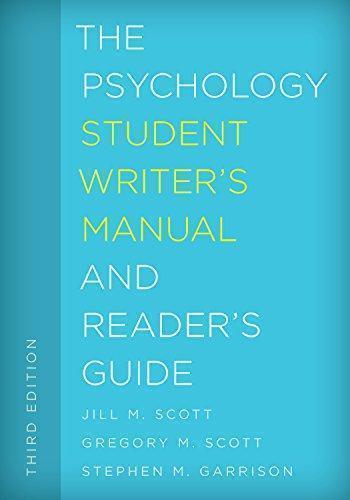 The Psychology Student Writers Manual And Readers Guide 3Rd