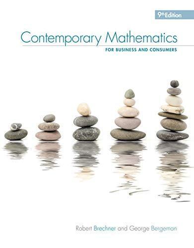 Contemporary Mathematics For Business Consumers 9Th