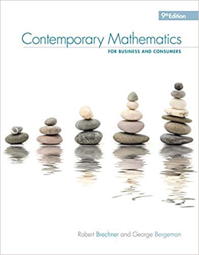 Contemporary Mathematics for Business 038 Consumers 9th