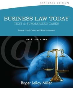 Business Law Today Text And Summarized Cases Standard 10Th