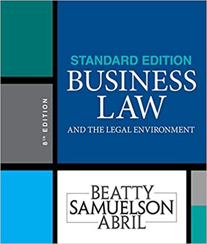 Business Law and the Legal Environment Standard 8th