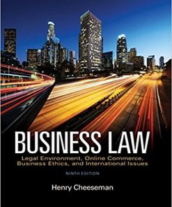 Business Law 9th by Henry R Cheeseman