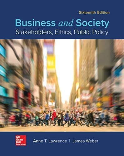 Business And Society Stakeholders Ethics Public Policy 16Th