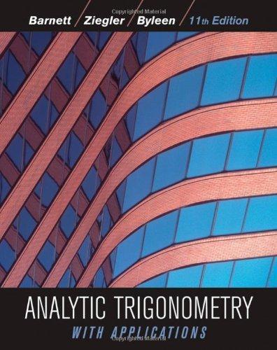 Analytic Trigonometry With Applications 11Th