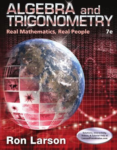 Algebra And Trigonometry Real Mathematics Real People 7Th