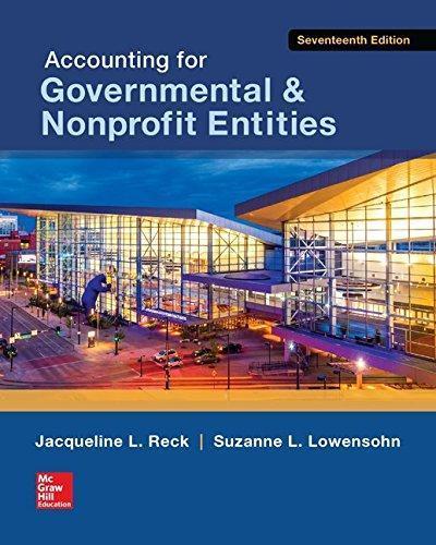 Accounting For Governmental Nonprofit Entities 17Th