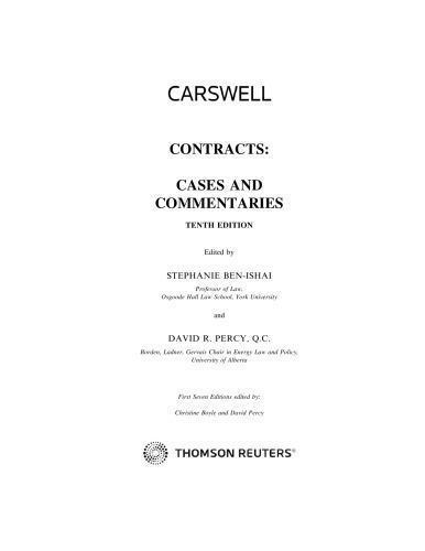 Contracts Cases And Commentaries 10Th