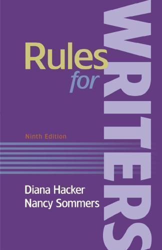Rules For Writers With Writing About Literature 9Th