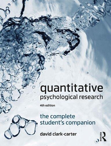 Quantitative Psychological Research The Complete Students Companion 4Th
