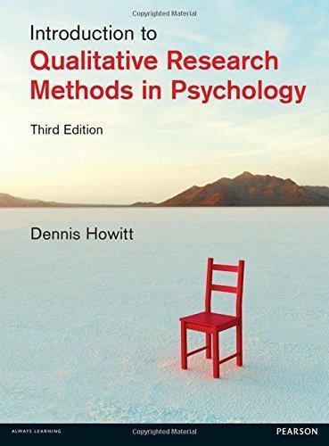 Introduction To Qualitative Research Methods In Psychology 3Rd