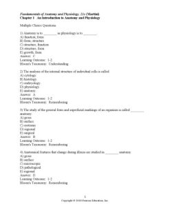 Test Bank for Fundamentals of Anatomy and Physiology
