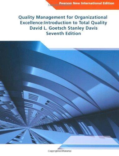 Quality Management For Organizational Excellence Introduction To Total Quality 7Th