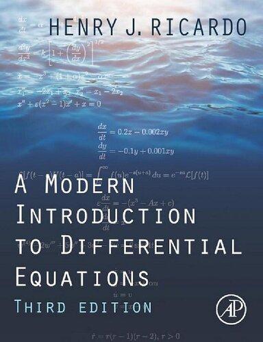 A Modern Introduction To Differential Equations 3Rd