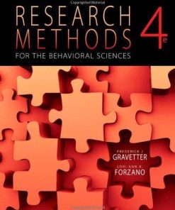 Research Methods For The Behavioral Sciences 4Th