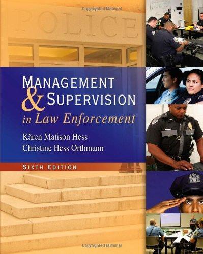 Management And Supervision In Law Enforcement 6Th