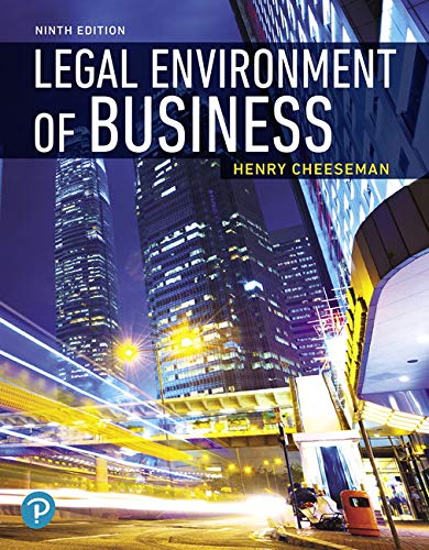 The Legal Environment of Business and Online Commerce 9th by Henry R Cheeseman
