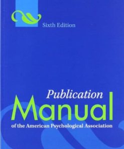 Publication Manual of the American Psychological Association 8211 6th