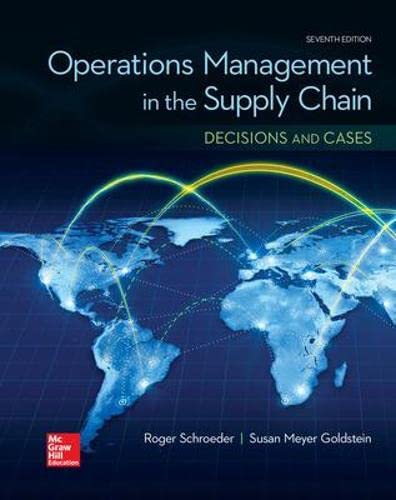 OPERATIONS MANAGEMENT IN THE SUPPLY CHAIN DECISIONS 038 CASES
