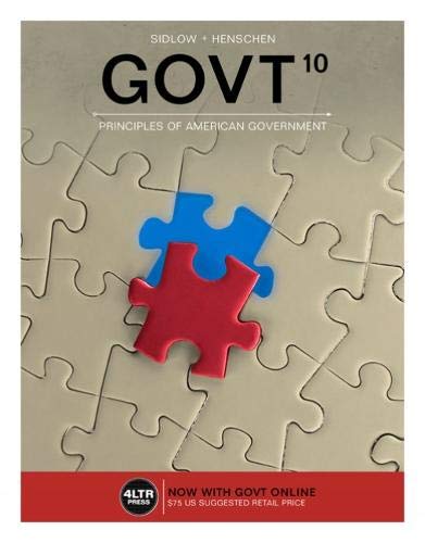 GOVT with MindTap Political Science 1Term Access Code 8211 10th