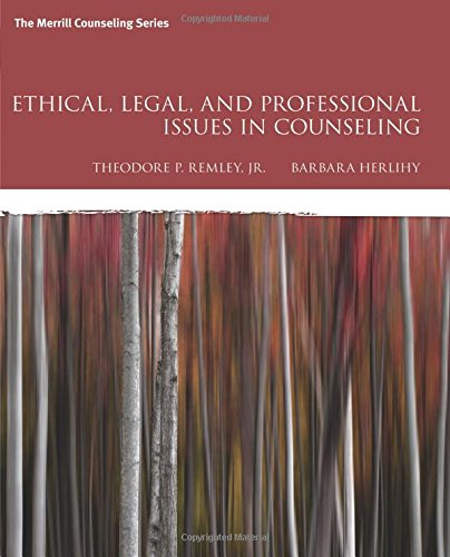Ethical Legal and Professional Issues in Counseling 5th