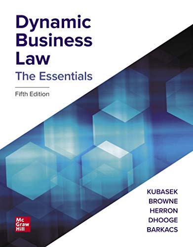 Dynamic Business Law The Essentials 5th by Nancy Kubasek