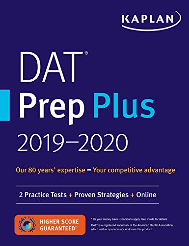 DAT Prep Plus 20192020 2 Practice Tests Proven Strategies Online Kaplan Test Prep 1st