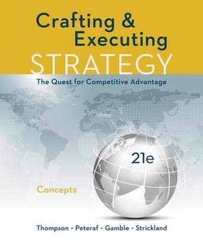 Crafting and executing strategy the quest for competitive advantage concepts