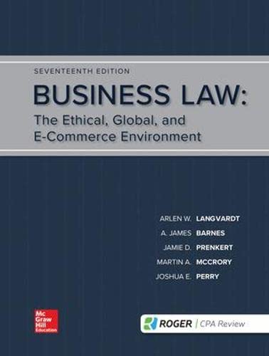 Business Law The Ethical Global And ECommerce Environment 17th Ed