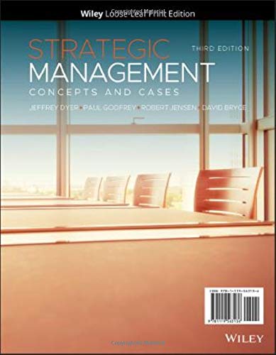 Strategic Management Concepts and Cases 3rd by Jeffrey H Dyer