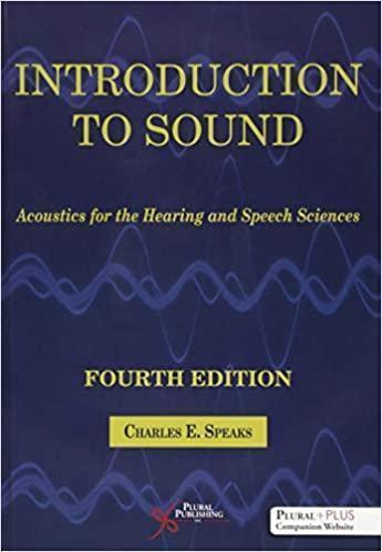 Introduction To Sound Acoustics For The Hearing And Speech Sciences Fourth 4Th
