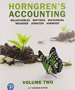 Horngren8217s Accounting Volume 2 Eleventh Canadian 11th